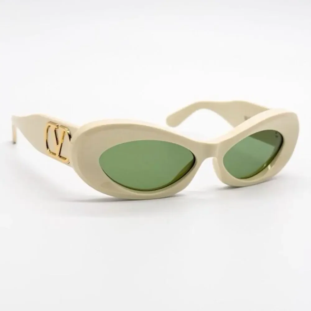 New! Valentino Ivory Sunglasses with green lenses, VLS 178B, Authentic